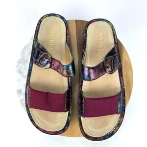 EUC Alegria Keara Special Lady Burgundy Floral Slip On Sandal EU40/9 Fairy Artsy